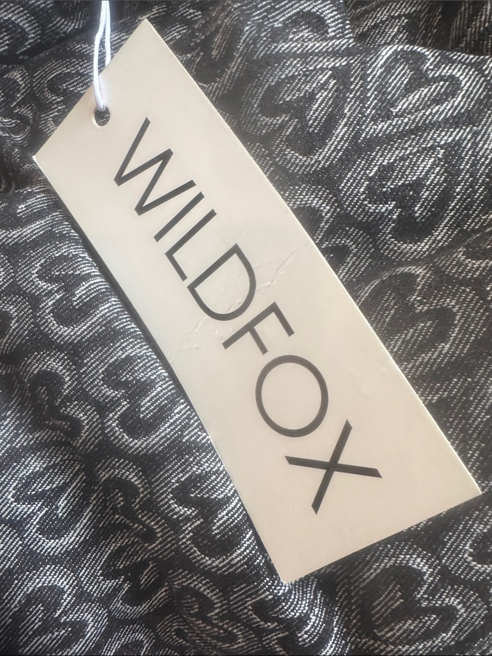WILDFOX Charcoal Gray Heart Jacquard Drawstring backpack - Picture 2 of 4